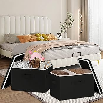 Amazon｜RVSNQ 収納ボックス 蓋付き 幅38×奥行25×高さ25cm